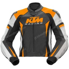 KTM Racing Mens Leather Biker