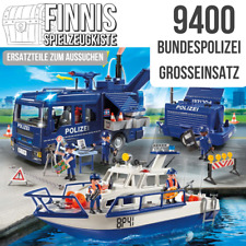 Playmobil 9400 Bundespolizei Großeinsatz Polizeitruck Lichtanhänger Polizeiboot