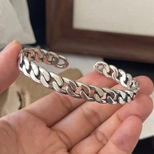 EDLES Armband 925 SILBER massiv Armkette OFFENER ARMREIF Armzange Zirkonia Ring