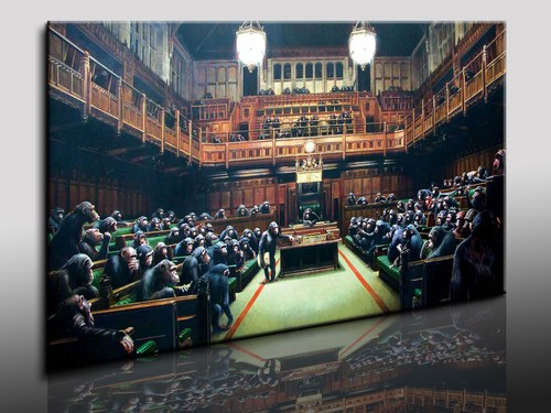 Graffiti banksy affenparlament - banksy,