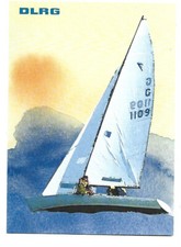 AK Color Kunst Aquarell Segelboot Segelschiff DLRG Grußkartenedition um 1990