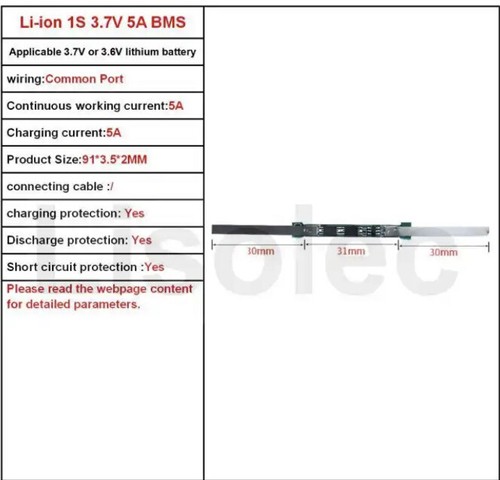 Bms 18650 li on - 1s,