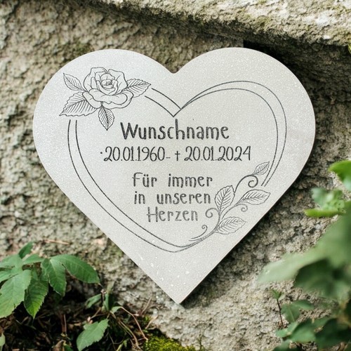 Herz grabherz mit rosenranke - mit,