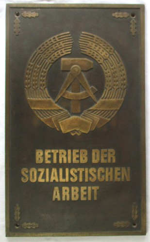 Ddr plakette bronzeschild - ddr,
