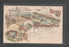 AK Lithographie Rüsselsheim am Main Malzkaffee Fabrik Engelhardt u.a von 1898!