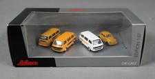 SCHUCO 452595900/259 59 H0,1:87 Set Lufthansa 2x VW T3 Bus, VW Käfer, VW T2a Bus