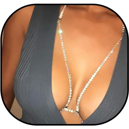 Strass body chain silber bling - strass,