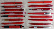 Kugelschreiber/Sammlung - 16 rote Werbe-Kulis - Senator, Schneider, u.a.