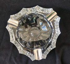 Edler Kristall Glas Aschenbecher 16 cm groß mit 900 Silber Montierung  1,4 kg ! 