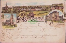 164195 AK Burg Raeren Belgien Litho 1897 Wasserburg Kirche Verlag Rud. Bechtold