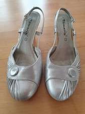 ?TAMARIS?PUMPS ECHT LEDER SLIPPER  DAMEN SCHUHE  SLINGPUMPS SILBER Gr. 40?