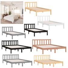 Massivholzbett Kiefer Einzelbett Doppelbett Holzbett Bettrahmen Gästebett Bett