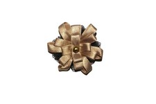 Brosche satin beige - beige, handarbeit