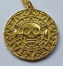Azteken Gold / Karibik / Pirat / Totenkopf / Schatz - ANHÄNGER MIT KETTE