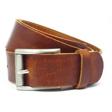 Ledergürtel 4 cm breit cognac