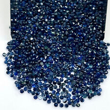 100 Stück Natürlich Blauer Saphir 1.5mm Rund Schliff Geeicht Lose Edelsteine Lot