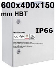 Schaltschrank 600x400x150 mm IP66 UL VDE Metall 1-türig mit Montageplatte