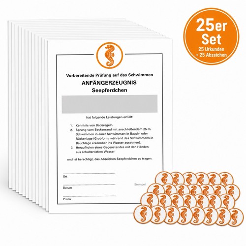 25x seepferdchen abzeichen - seepferdchen,
