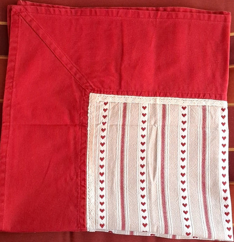 Tischdecke rot beige - tischdecke, rot/beige/weiß