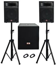 2.1 Aktiv- PA DJ MUSIKER Set mit 46cm/18"  Subwoofer, 2x 30 cm PA Box  1000 watt
