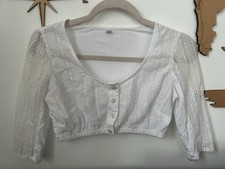Dirndl Bluse XS Weiß Spitze