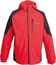 DEPROC-Active Herren Regenjacke Jacke Kapuzen Outdoorjacke, Rot, L