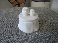 schöne Partylite Maxi-Teelichthalter weiß 10 cm hoch Eule 