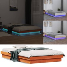 Hochbett Bettgestell mit LED-Beleuchtung Einzelbett Doppelbett Lattenrahmen Neu