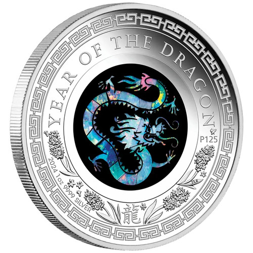 Silbermünze jahr des drachen - jahr,