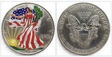 USA American Eagle  Color Coin 1 oz. 0,999 Fine Silver 1 Unze Feinsilber