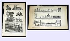 PAPIERFABRIKATION Papier Waschtrommel Kalander Siebmaschine Stiche & Artikel 189