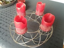 Adventskranz Metall Gedreht Modern und Stylisch Tisch Dekoration Silber Groß Top