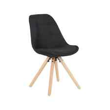 Esszimmerstuhl 1 x Küchenstuhl Stuhl mit Rückenlehne Leinen Massivholz Fhb54sz1