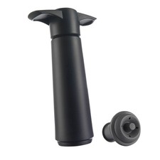 Vacu Vin 0981460 Weinpumpe, mit 2 Stopfen, schwarz