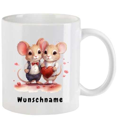 Tasse mit maus aquarell - mit, teil