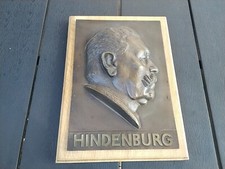 Hindenburg Bronze Bildplatte auf Holz