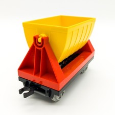 LEGO® DUPLO® Eisenbahn Kipplore Cargo Güterwagen Waggon gelb rot mit Kippmulde