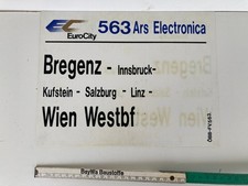 Zuglaufschild innen aus ÖBB EC 563 Ars Electronica, Bregenz - Wien West