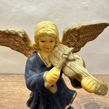 Engel Figur Geige Blau Gold