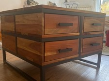 Tisch Wohnzimmer Echtholz Naturholz 80 Cm x 80 Cm Naturholz