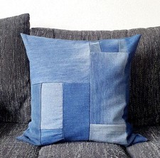 Kissenhülle, Jeans, 50 cm x 50 cm Genäht, Upcycling 