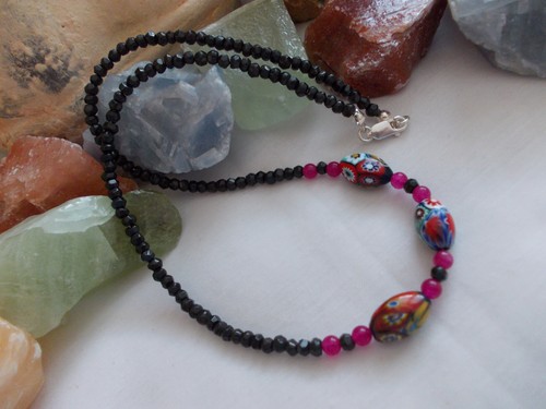 Schwarze spinell kette - schwarze,