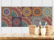Fliesenbilder Klebefliesen Fliesen bekleben Bad Küche Mandala Ornamente Mosaik
