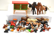 Playmobil Tierpark Tier Pferde Schweine Kuh Zaun Reh Hasen mit Stall Set 62