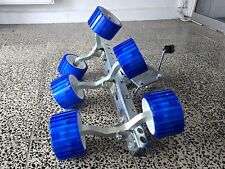 6er Slipwagen Sliprollen Polyvinyl Bootsauflage 3-Achs Slipwagen + Kurbelstütze