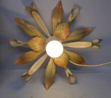 Vintage Florentiner Decken / Wandleuchter Plafoniere Lampe Metall 1flammig