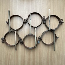 6x Kupfer Schelle mit Gewindemuffe Fallrohrschelle 87mm