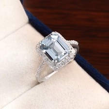 Aquamarin Ring Solide 925
