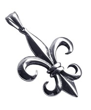 Edelstahl Anhänger 316L Kreuz Fleur de Lis Kreuzanhänger Lilienkreuz Schmuck