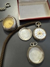 2 Alte Taschenuhren + Gehäuse Antik Silber 